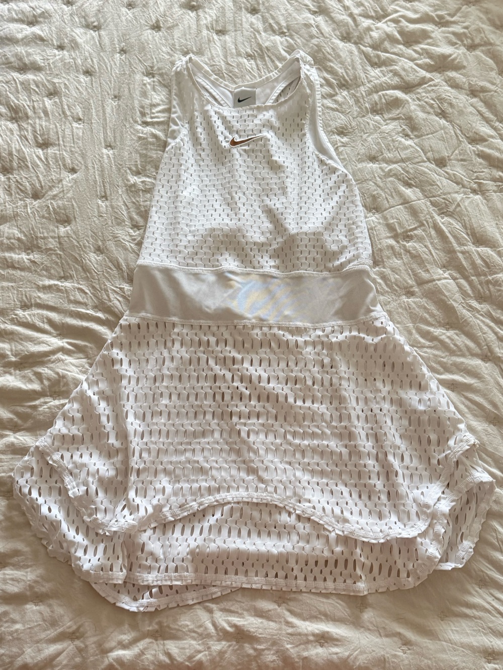 Nike White Eyelet Mesh Skirt Cover-Up